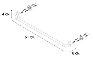 Полотенцедержатель Fixsen Kvadro хром FX-61301 Полотенцедержатель Fixsen Kvadro хром FX-61301, 3