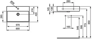 Раковина Ideal Standard Strada 60 белый K077801 Раковина Ideal Standard Strada 60 белый K077801, 2