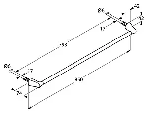 Полотенцедержатель Kludi Ambienta хром 5397905 Полотенцедержатель Kludi Ambienta хром 5397905, 3