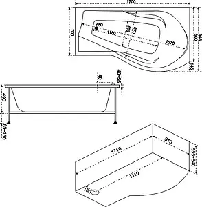 Ванна акриловая Bas Капри 170x80 R В00016 Ванна акриловая Bas Капри 170x80 R В00016, 5