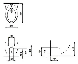Биде подвесное Laufen Alessi One c покрытием LCC белый 8.3097.1.400.304.1 Биде подвесное Laufen Alessi One c покрытием LCC белый 8.3097.1.400.304.1, 2