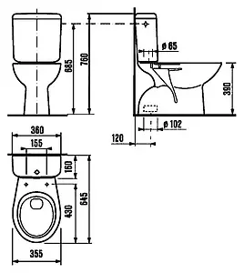 Унитаз-компакт Jika Zeta белый 8.2539.6.000.242.9 Унитаз-компакт Jika Zeta белый 8.2539.6.000.242.9, 2