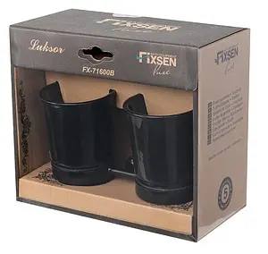Стакан двойной Fixsen Luksor чёрный/золото FX-71607B Стакан двойной Fixsen Luksor чёрный/золото FX-71607B, 2