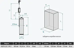 Насос скважинный центробежный 4" Водолей 50/200 БЦПЭ 0.32-140У Насос скважинный центробежный 4" Водолей 50/200 БЦПЭ 0.32-140У, 2