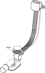 Слив-перелив для ванны с функцией налива AlcaPlast чёрный матовый A564BLACK Слив-перелив для ванны с функцией налива AlcaPlast чёрный матовый A564BLACK, 3