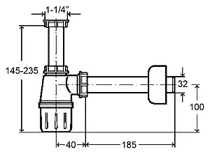 Сифон бутылочный для раковины Viega 5725 белый 108694 Сифон бутылочный для раковины Viega 5725 белый 108694, 2