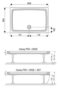 Поддон для душа Ravak Gigant Pro 100х80 Flat XA03A411010 Поддон для душа Ravak Gigant Pro 100х80 Flat XA03A411010, 3
