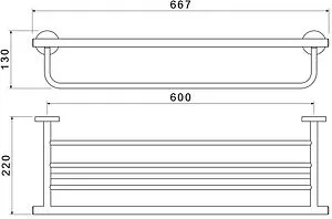 Полка для полотенец Aquatek Оберон чёрный матовый AQ4215MB Полка для полотенец Aquatek Оберон чёрный матовый AQ4215MB, 2