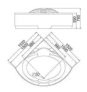 Ванна акриловая с гидромассажем Gemy 152x152 G9082 B Ванна акриловая с гидромассажем Gemy 152x152 G9082 B, 2