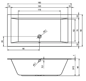 Ванна акриловая Riho LUGO 180x90 B134001005 Ванна акриловая Riho LUGO 180x90 B134001005, 3