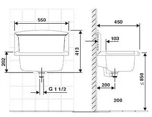 Раковина хозяйственная Sanit белый 60.005.01..0000 Раковина хозяйственная Sanit белый 60.005.01..0000, 2