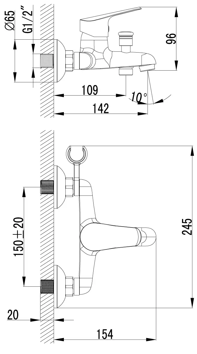Смеситель для ванны Lemark Partner хром LM6552C Смеситель для ванны Lemark Partner хром LM6552C, 2