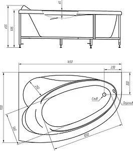 Ванна акриловая BellRado Глория 165x110 R BR7011005-00(R) Ванна акриловая BellRado Глория 165x110 R BR7011005-00(R), 3