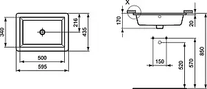 Раковина Ideal Standard Strada 60 белый K077901 Раковина Ideal Standard Strada 60 белый K077901, 2