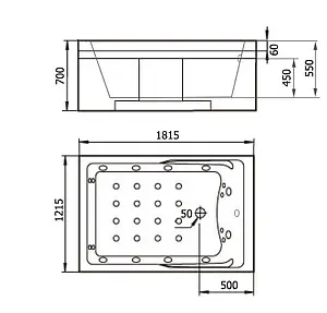 Ванна акриловая с гидромассажем Gemy 181x121 L G9061 new K L Ванна акриловая с гидромассажем Gemy 181x121 L G9061 new K L, 2
