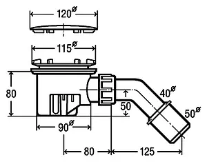 Сифон для душевого поддона Viega Tempoplex 6956EX хром 364786 Сифон для душевого поддона Viega Tempoplex 6956EX хром 364786, 2