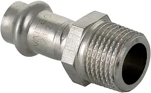Муфта пресс переходная 22мм x ¾"н Valtec VT.INOX-PRESS VTi.901.I.002205 Муфта пресс переходная 22мм x ¾"н Valtec VT.INOX-PRESS VTi.901.I.002205, 1