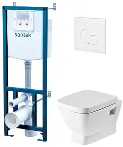 Комплект 5 в 1 Santek Нео 1WH302463 с кнопкой белый глянцевый Комплект 5 в 1 Santek Нео 1WH302463 с кнопкой белый глянцевый, 1