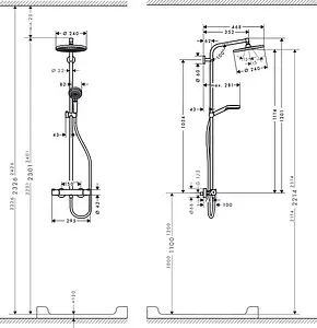Душевая система с термостатом для душа Hansgrohe Crometta S 240 1jet хром 27267000 Душевая система с термостатом для душа Hansgrohe Crometta S 240 1jet хром 27267000, 5