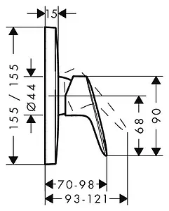 Смеситель для душа скрытого монтажа Hansgrohe Logis хром 71605000 Смеситель для душа скрытого монтажа Hansgrohe Logis хром 71605000, 2