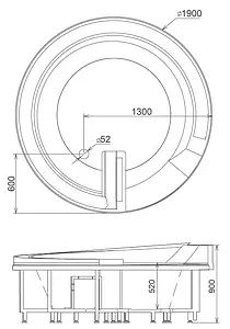 Ванна акриловая с гидромассажем Gemy 190x190 G9090 K Ванна акриловая с гидромассажем Gemy 190x190 G9090 K, 2