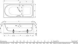 Ванна стальная Bette Ocean 170x80 anti-slip+easy-clean белый 8765-000 PLUS AR Ванна стальная Bette Ocean 170x80 anti-slip+easy-clean белый 8765-000 PLUS AR, 3