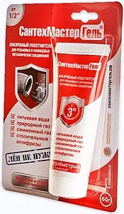 Гель анаэробный до 3" 60г красный СантехМастер Гель 04026 Гель анаэробный до 3" 60г красный СантехМастер Гель 04026, 3