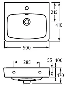 Раковина Santek Нео-50 белый 1WH302184 Раковина Santek Нео-50 белый 1WH302184, 2