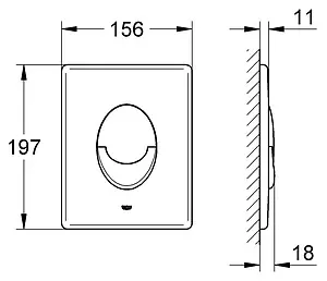 Клавиша смыва для унитаза Grohe Skate Air 38505000 хром глянцевый Клавиша смыва для унитаза Grohe Skate Air 38505000 хром глянцевый, 2
