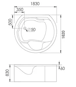 Ванна акриловая отдельностоящая с гидромассажем Gemy 183x162 G9063 K Ванна акриловая отдельностоящая с гидромассажем Gemy 183x162 G9063 K, 2