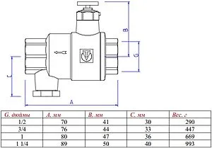 Клапан обратный пружинный с дренажем и воздухоотводчиком 1¼"в x 1¼"в Valtec VT.171.N.07 Клапан обратный пружинный с дренажем и воздухоотводчиком 1¼"в x 1¼"в Valtec VT.171.N.07, 2