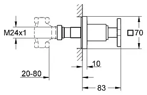 Вентиль запорный Grohe Allure хром 19334000 Вентиль запорный Grohe Allure хром 19334000, 2