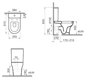 Унитаз-компакт VitrA Zentrum белый 9012B003-7202 Унитаз-компакт VitrA Zentrum белый 9012B003-7202, 2