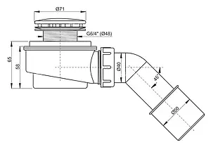 Сифон для душевого поддона AlcaPlast хром A471CR-50 Сифон для душевого поддона AlcaPlast хром A471CR-50, 2