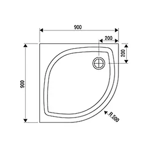Поддон для душа Ravak Elipso Pro-90 XA237711010 Поддон для душа Ravak Elipso Pro-90 XA237711010, 4