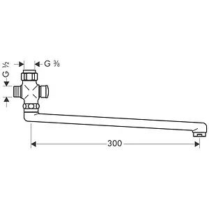 Излив длинный к смесителю для душа 30см Hansgrohe хром 14495000 Излив длинный к смесителю для душа 30см Hansgrohe хром 14495000, 2