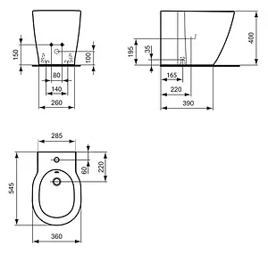 Биде напольное Ideal Standard Connect белый E799501 Биде напольное Ideal Standard Connect белый E799501, 2