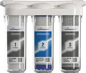 Фильтр под мойку для мягкой воды Аквабрайт АБФ-ТРИА-СТАНДАРТ Фильтр под мойку для мягкой воды Аквабрайт АБФ-ТРИА-СТАНДАРТ, 2