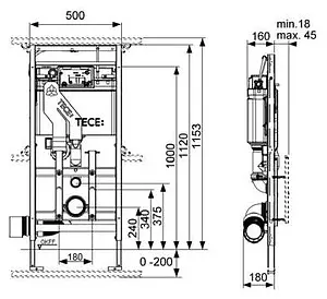Инсталляция для подвесного унитаза TECElux 400 9600400 Инсталляция для подвесного унитаза TECElux 400 9600400, 2