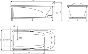 Ванна акриловая BellRado Ассоль 150x75 BR7011002-00 Ванна акриловая BellRado Ассоль 150x75 BR7011002-00, 4