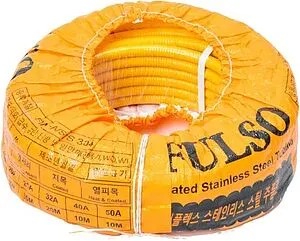 Труба гофрированная из нержавеющей стали отожженная Kofulso 20мм в желтой оплетке 20ПМ на отрез Труба гофрированная из нержавеющей стали отожженная Kofulso 20мм в желтой оплетке 20ПМ на отрез, 4