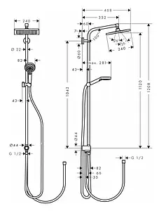 Душевая система без смесителя Hansgrohe Crometta E 240 1jet EcoSmart Reno хром 27289000 Душевая система без смесителя Hansgrohe Crometta E 240 1jet EcoSmart Reno хром 27289000, 2