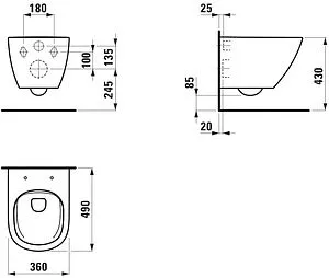Унитаз подвесной безободковый Laufen Lua Rimless белый 8.2008.3.000.000.1 Унитаз подвесной безободковый Laufen Lua Rimless белый 8.2008.3.000.000.1, 2