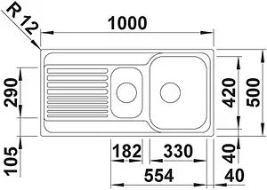 Мойка кухонная Blanco Tipo II 6 S 100 нержавеющая сталь 526620 Мойка кухонная Blanco Tipo II 6 S 100 нержавеющая сталь 526620, 2