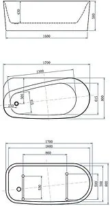 Ванна акриловая отдельностоящая Allen Brau Priority 2 170x80 белый 2.31002.20 Ванна акриловая отдельностоящая Allen Brau Priority 2 170x80 белый 2.31002.20, 2