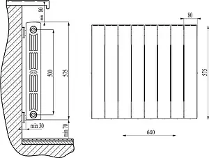 Радиатор биметаллический 8 секций Rifar SUPReMO 500 RS50008 Радиатор биметаллический 8 секций Rifar SUPReMO 500 RS50008, 5