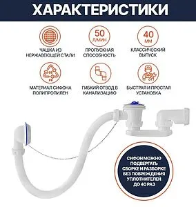 Слив-перелив для ванны Unicorn нержавеющая сталь S12 Слив-перелив для ванны Unicorn нержавеющая сталь S12, 3