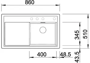 Мойка кухонная Blanco Zenar 45 S 86 L кофе 523861 Мойка кухонная Blanco Zenar 45 S 86 L кофе 523861, 2