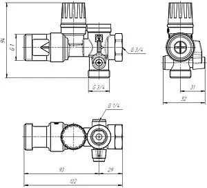 Группа безопасности бойлера ¾" 7 бар Valtec VT.461.NC.05 Группа безопасности бойлера ¾" 7 бар Valtec VT.461.NC.05, 2