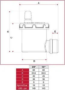 Воздухоотводчик автоматический ½"н Itap 3640012 Воздухоотводчик автоматический ½"н Itap 3640012, 2